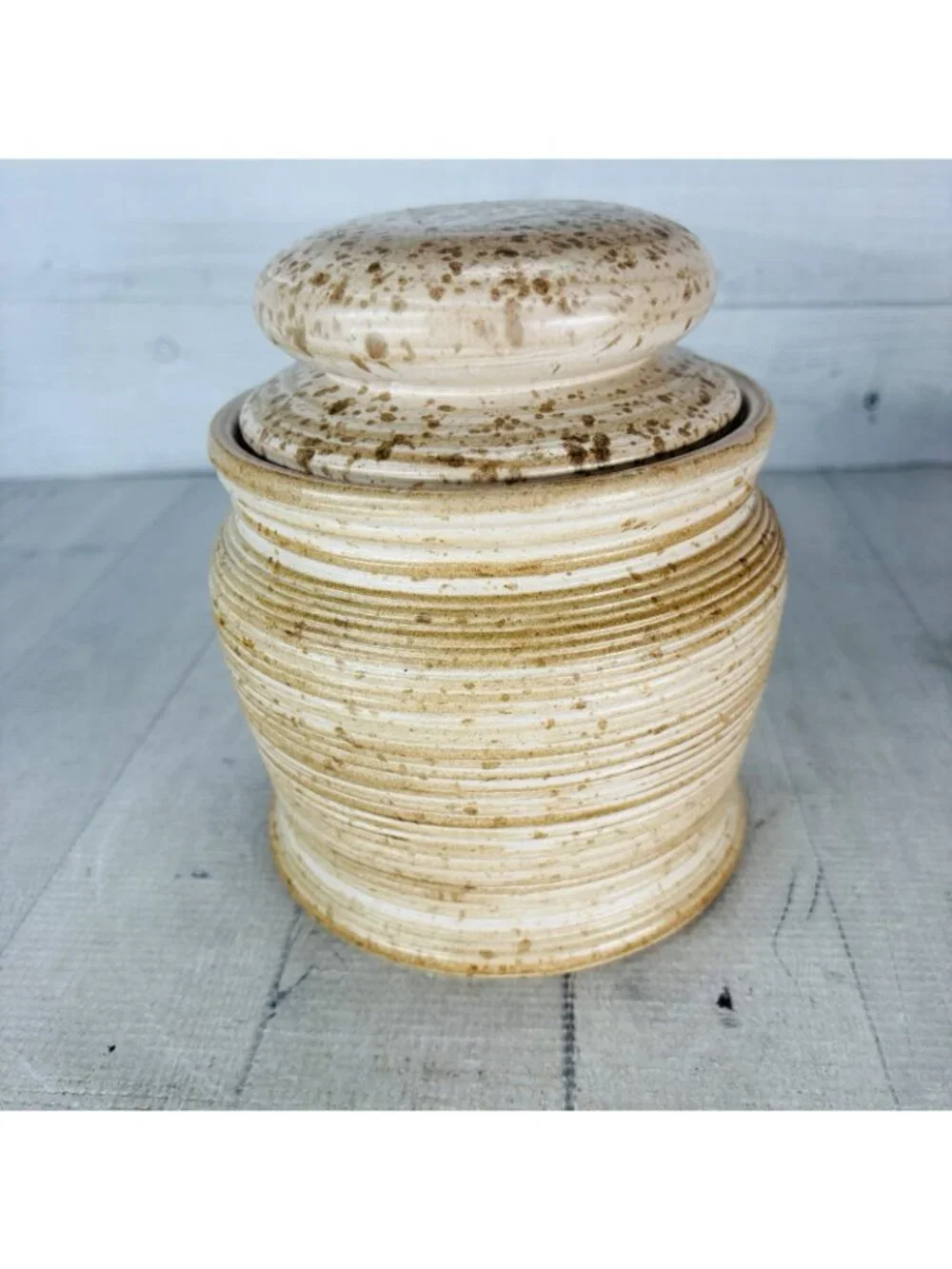 Vintage GT Mark 600/111 Speckle Rustic Farmhouse Canadian Stoneware Canister Jar